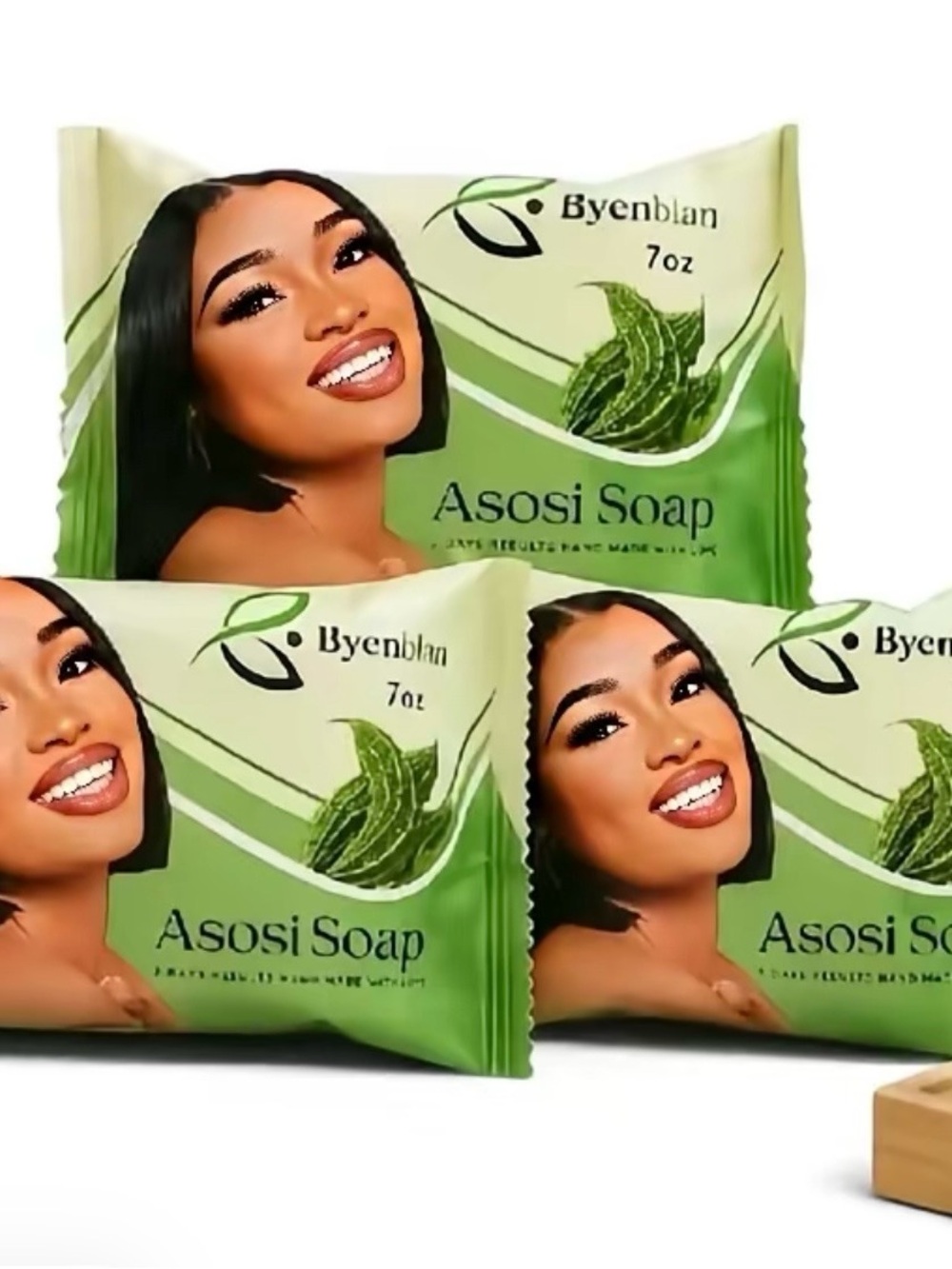 Asosi Soap - Green Aloe Cleansing Bar (7 oz) pack of 3